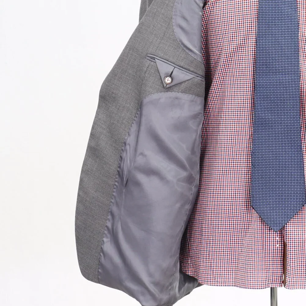 Ralph Lauren 46L Gray Solid 2-Button Sport Coat Blazer Jacket G636